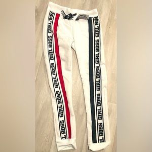 Womens Jogger Sweat Pants - Size medium White Red Black